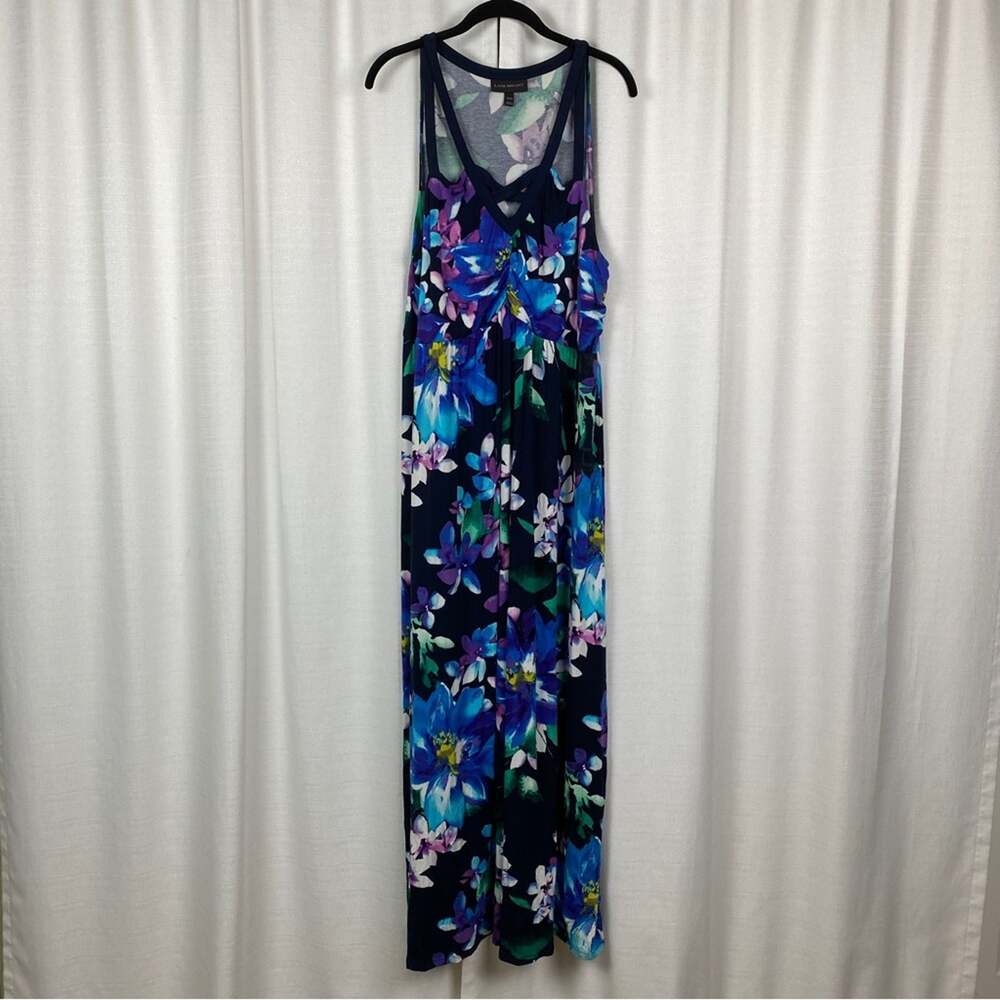 Lane Bryant Blue Floral Sleeveless Knit Maxi Dress Sz.18/20